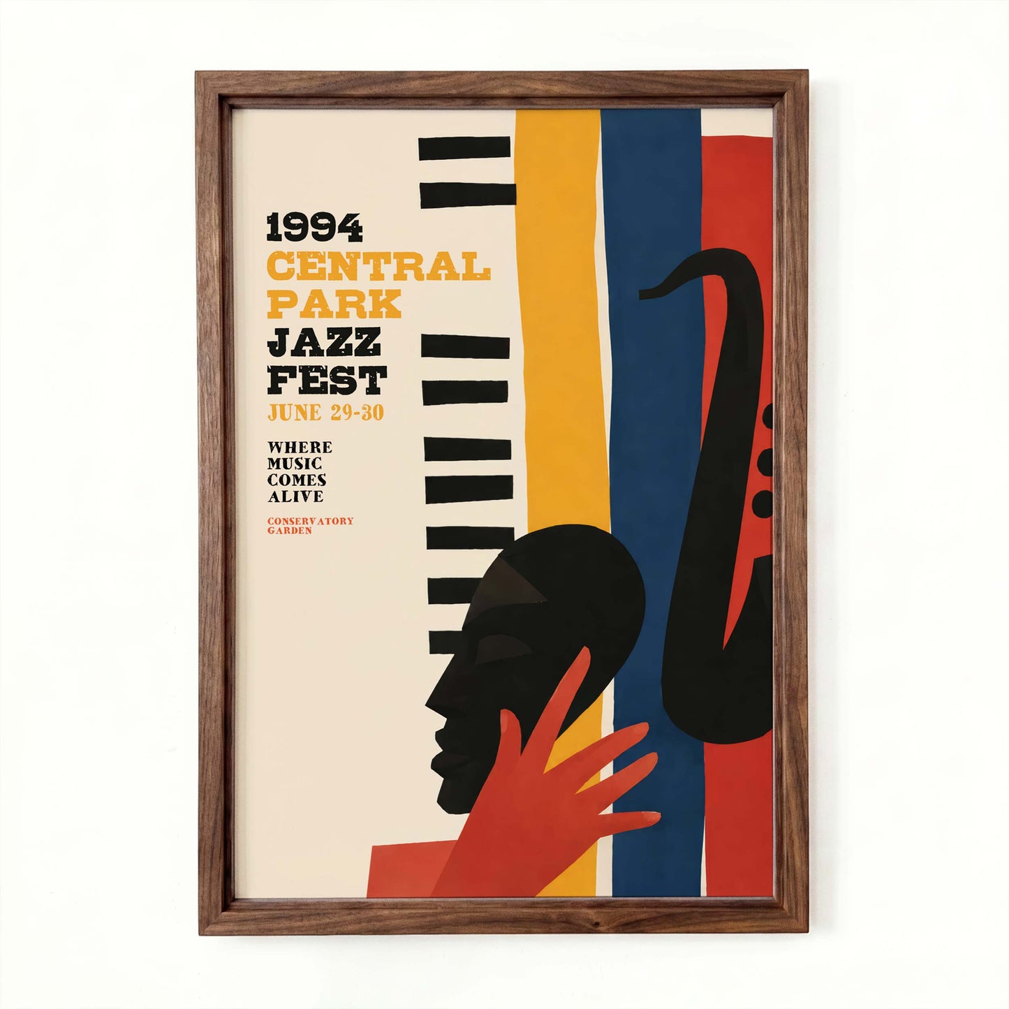 Central Park Jazz Festival Saxophone Poster