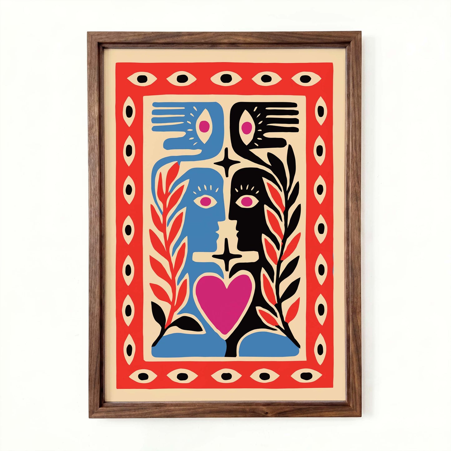 Abstract Love Faces Bedroom Wall Art