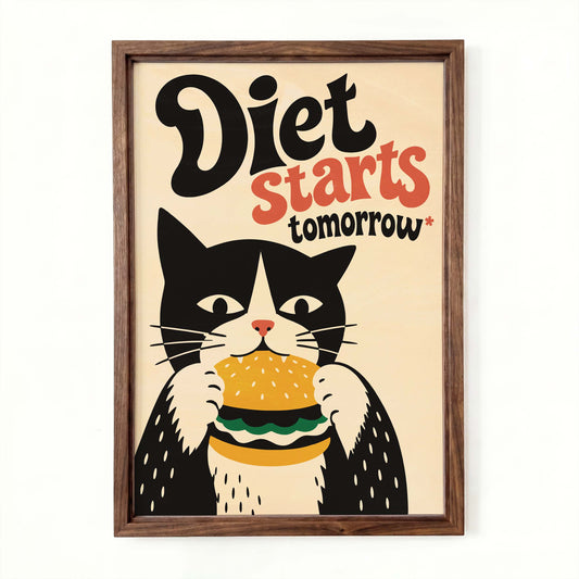 Diet Tomorrow Cat Print