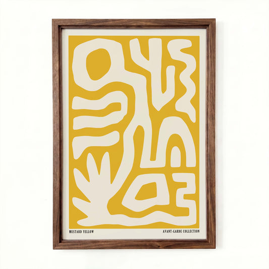 Mustard Yellow Abstract Print