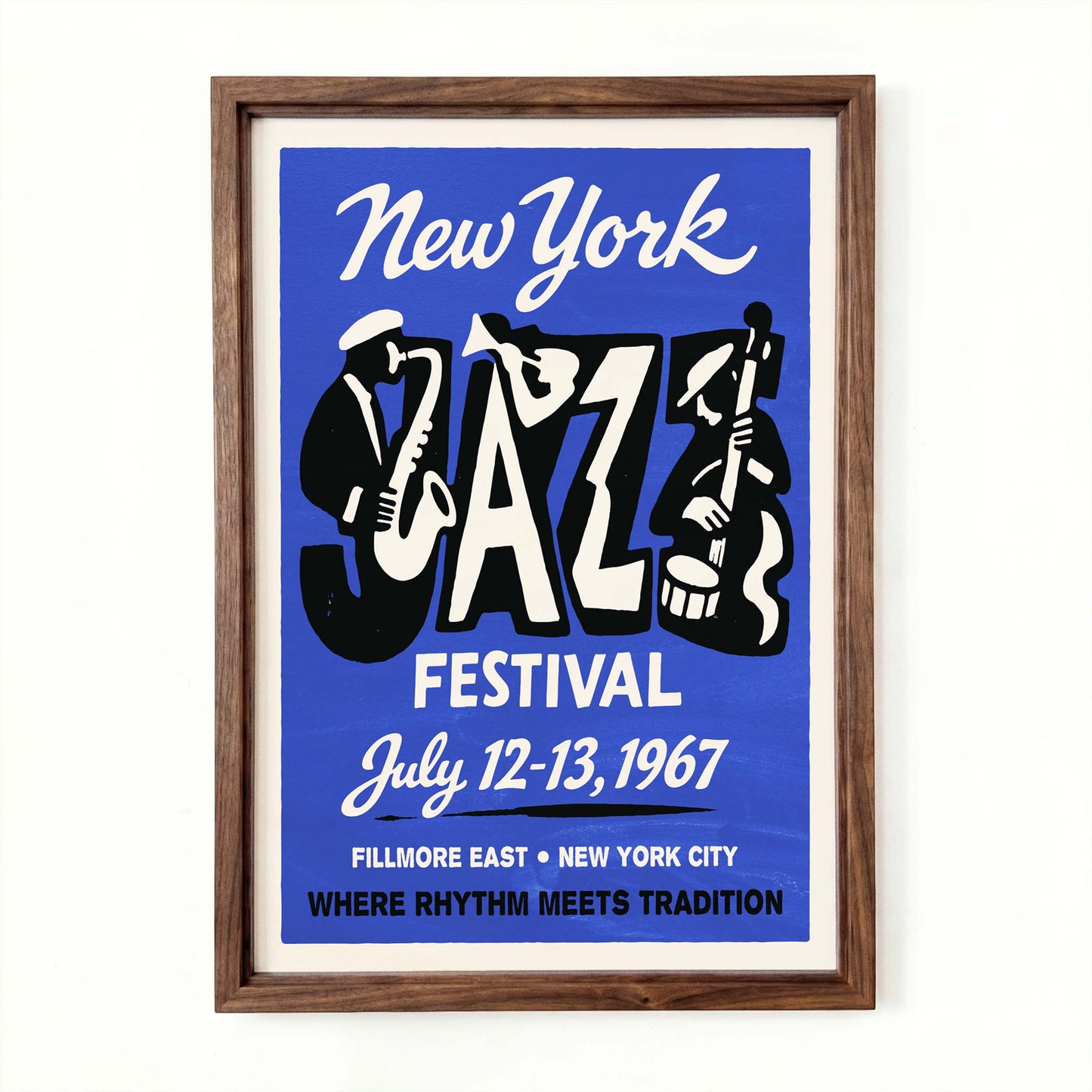 New York Jazz Festival Retro Music Print