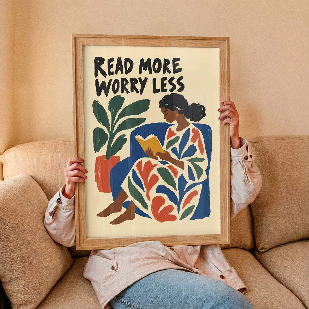 Woman Reading Book Wall Art