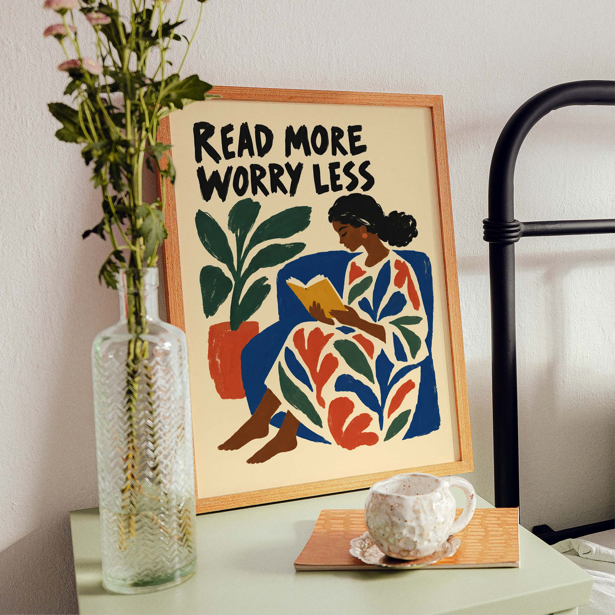 Woman Reading Book Wall Art
