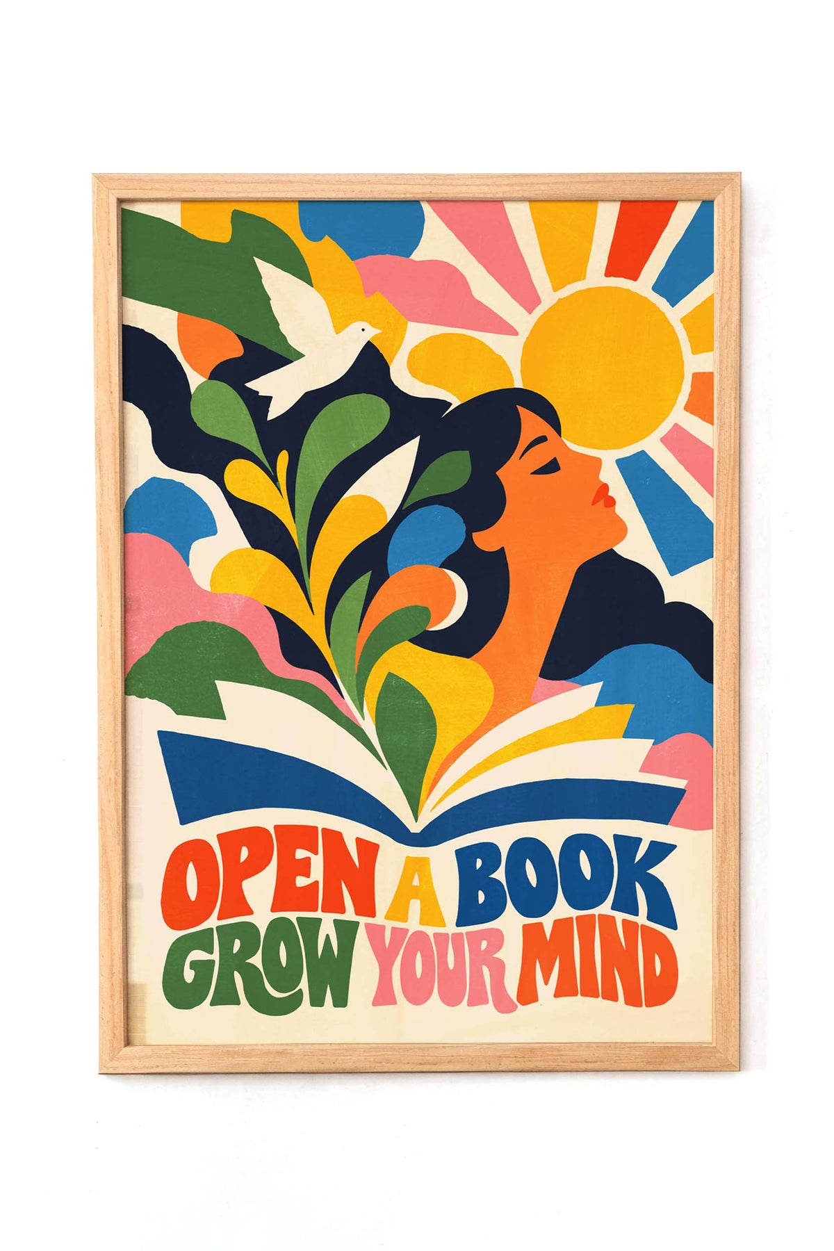 Open Book Reading Wall Art Print