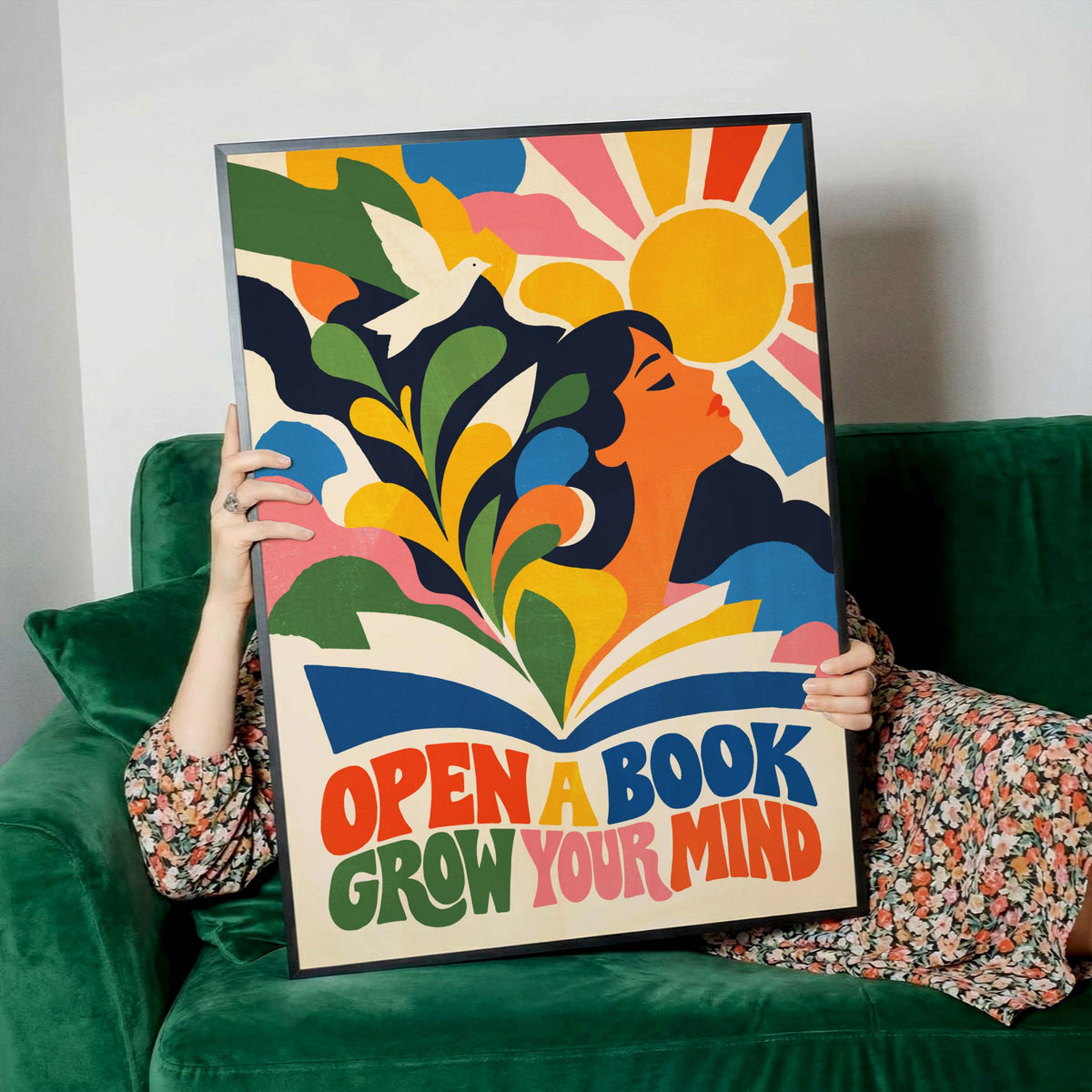 Open Book Reading Wall Art Print