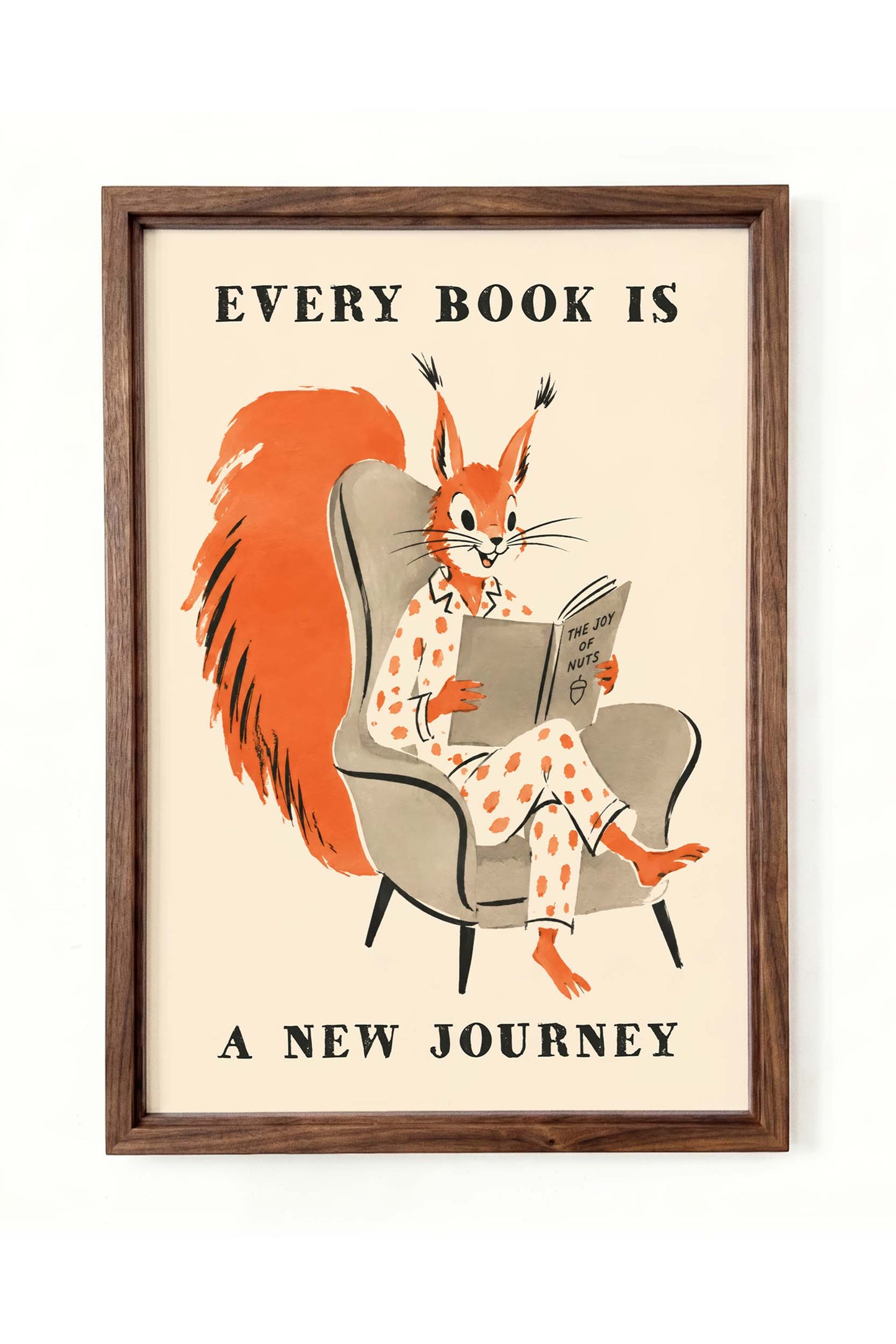 Squirrel Reading Book Poster