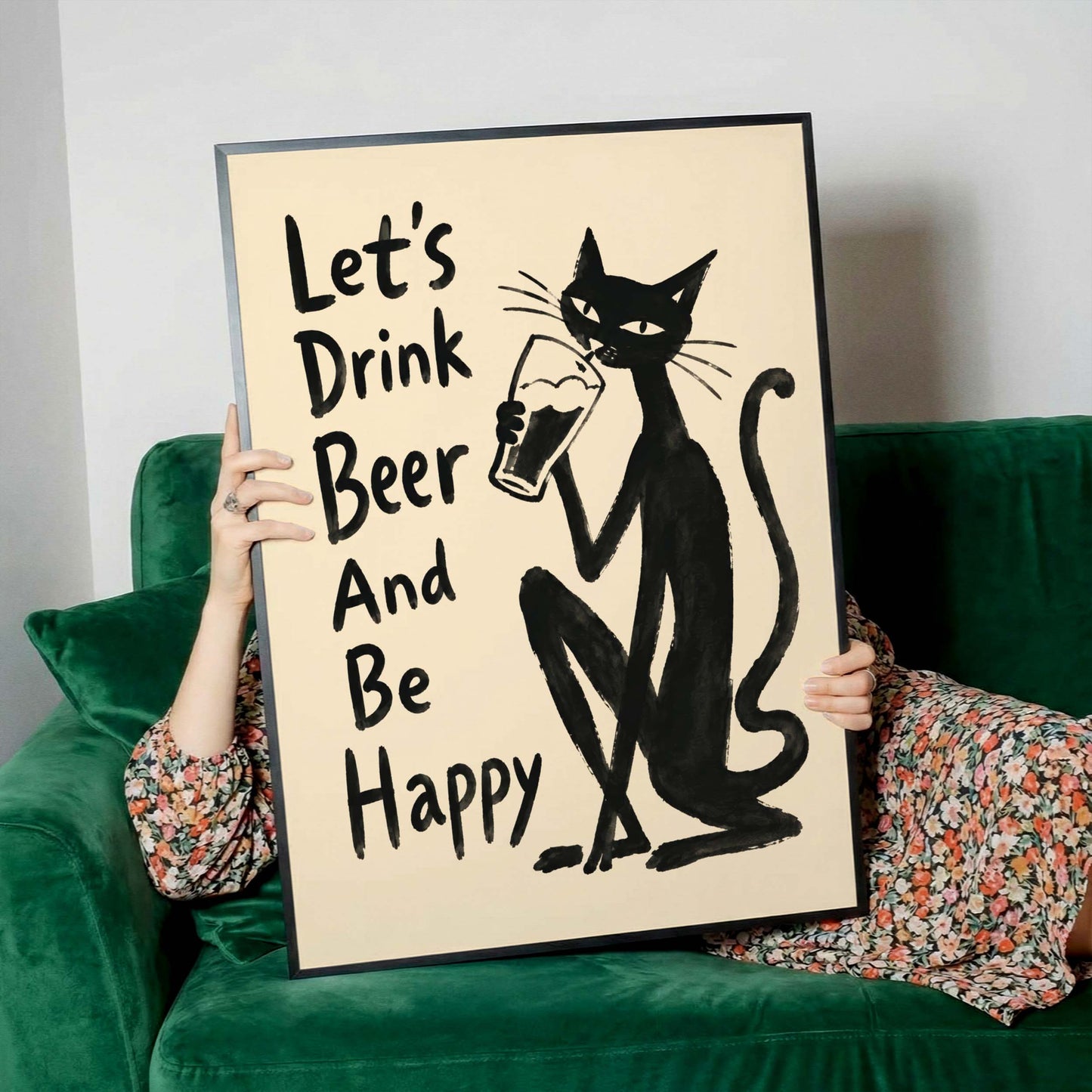 Japanese Cat Beer Poster