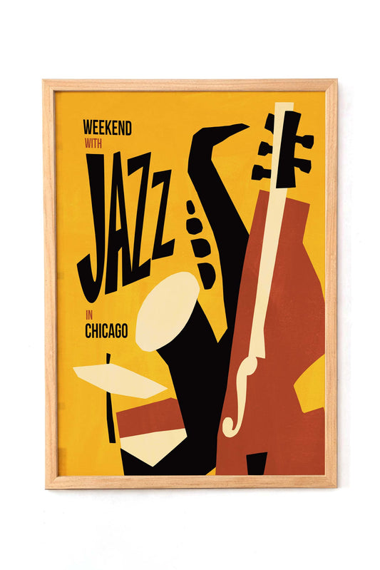 Chicago Jazz Instruments Wall Art