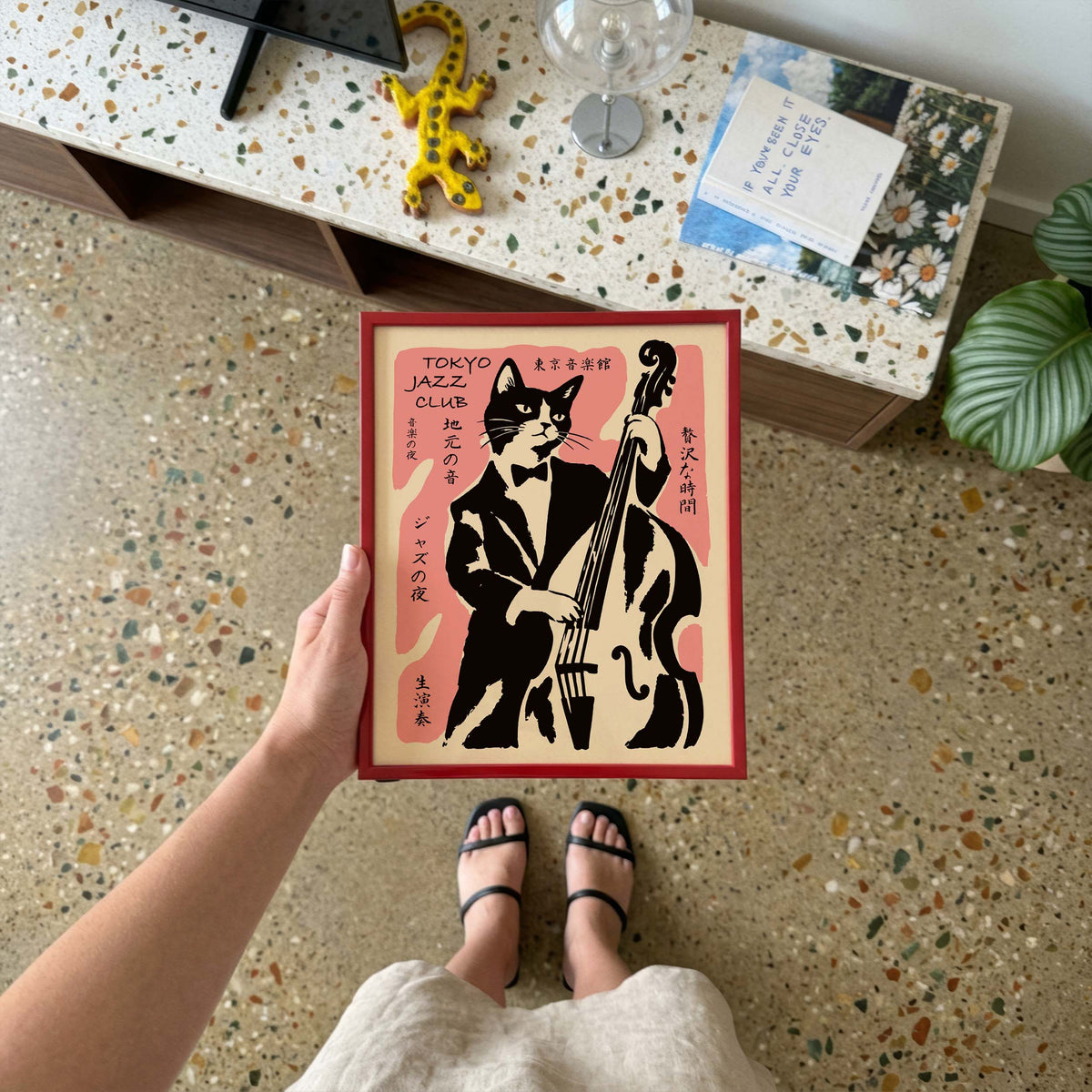 Tokyo Jazz Cat Bass Print