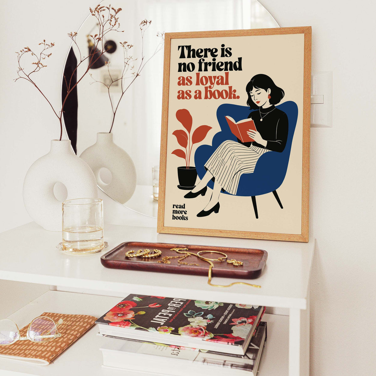 Woman Reading Book Wall Art