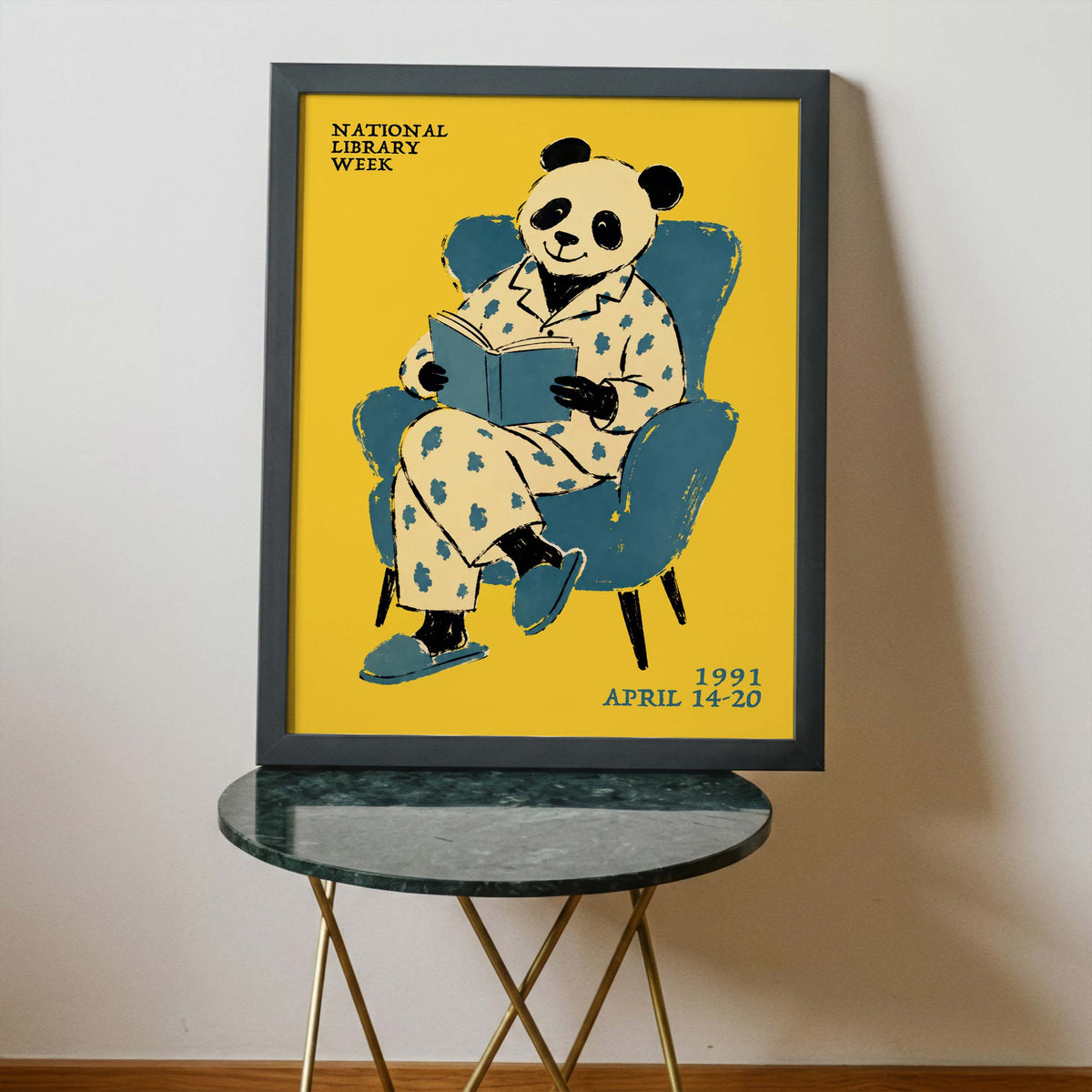 Panda Reading Book Wall Art