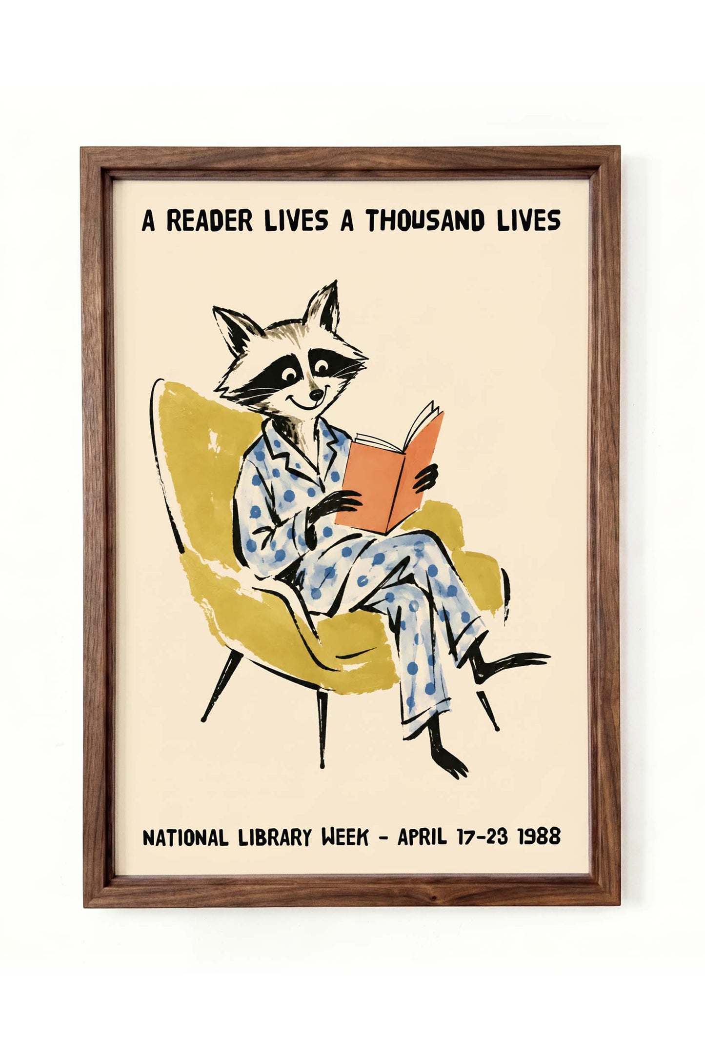 National Library Week Raccoon Poster