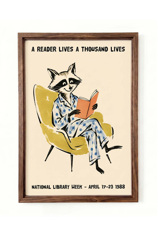 Plakat Szopa Pracza na Tydzień Bibliotek Narodowych