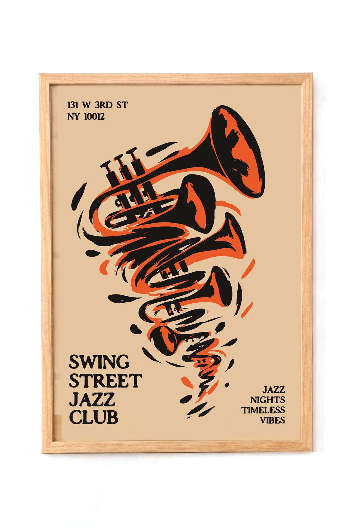Jazz Club Trumpet Poster Print Wall Art