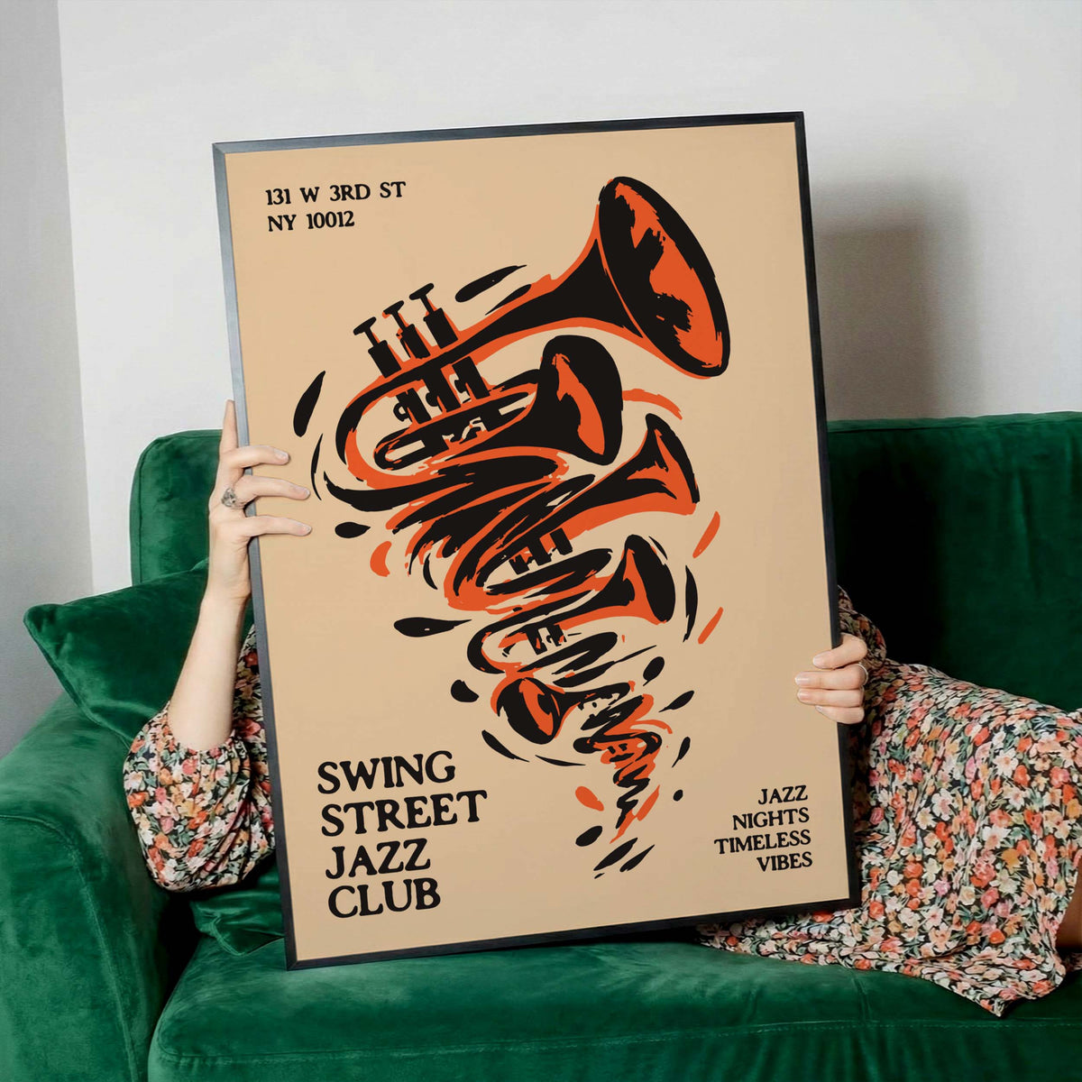 Jazz Club Trumpet Poster Print Wall Art