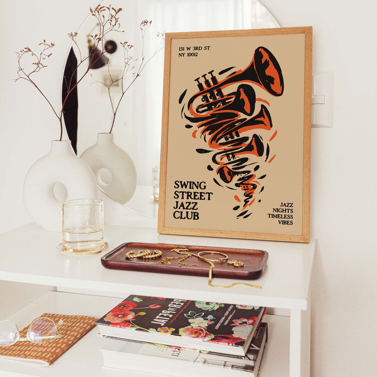 Jazz Club Trumpet Poster Print Wall Art
