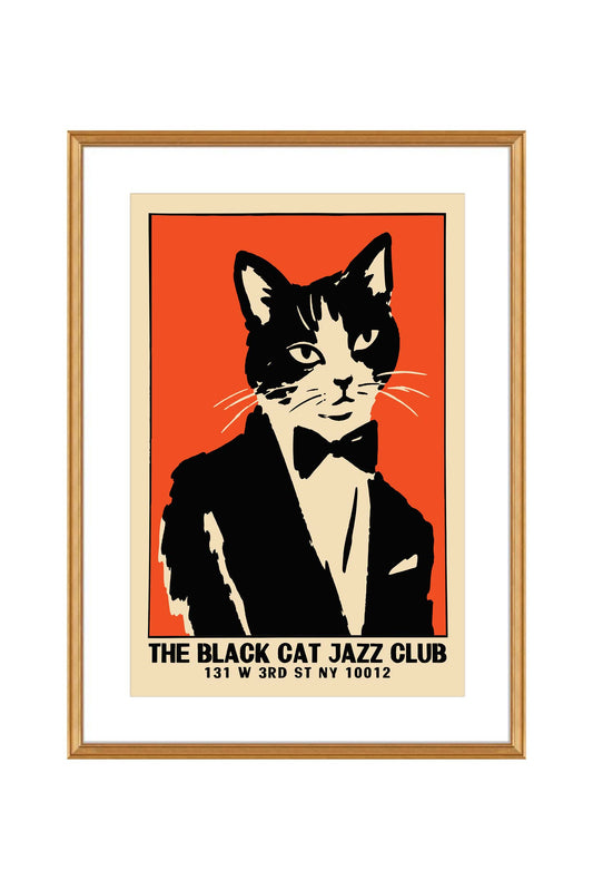 Black Cat Jazz Club Poster Print