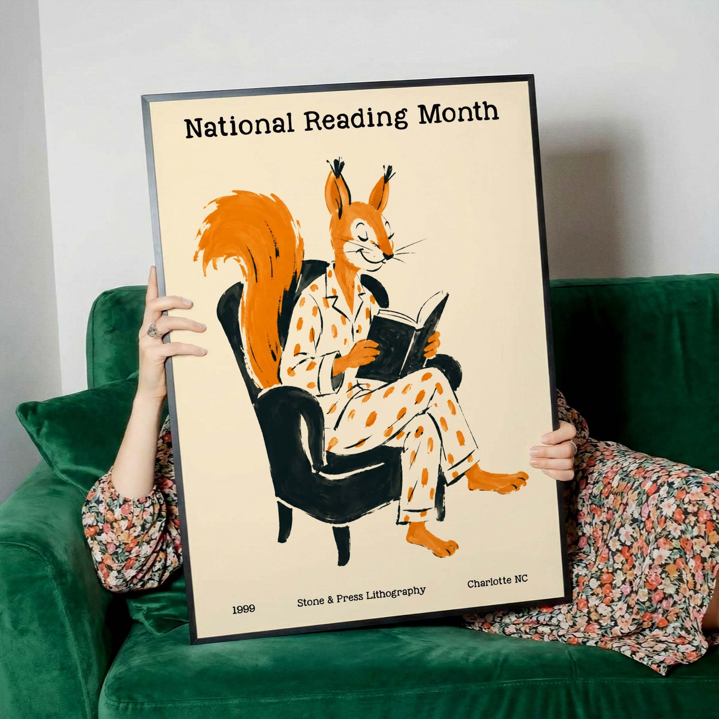 National Reading Month Squirrel Poster