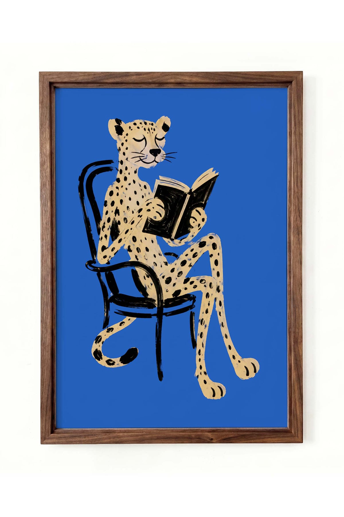 Leopard Reading Books Wall Art