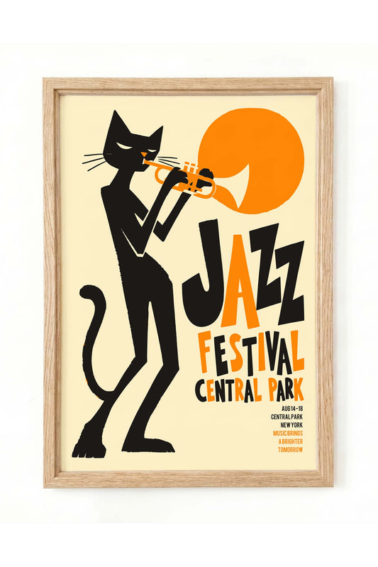 Jazz Festival Cat Poster