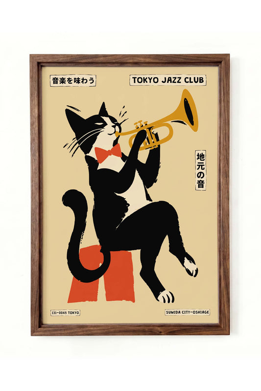 Tokyo Jazz Club Cat Poster