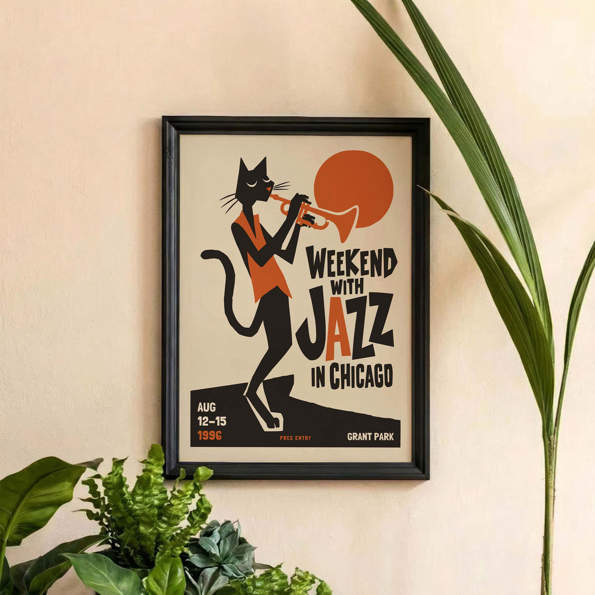 Jazz Cat Chicago Poster