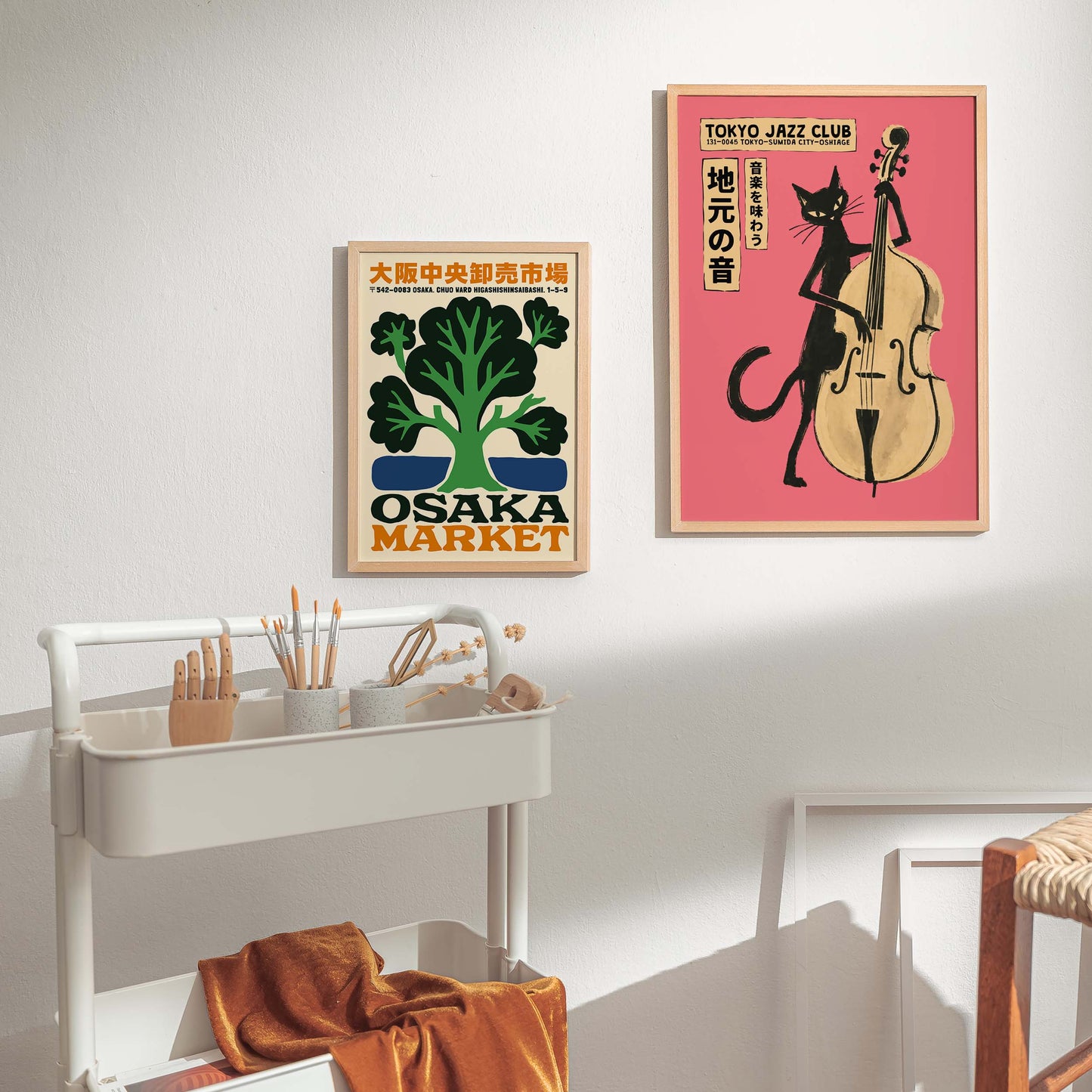 Tokyo Jazz Club Bass Poster Music Room