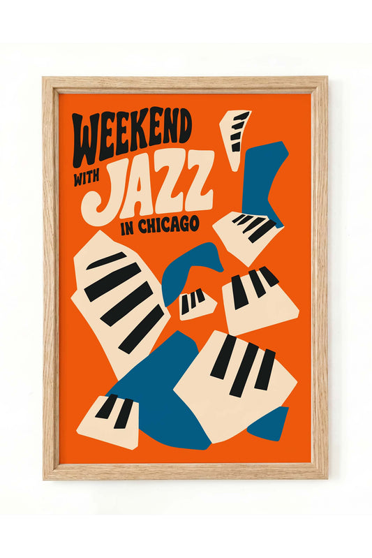Chicago Jazz Piano Keys Poster