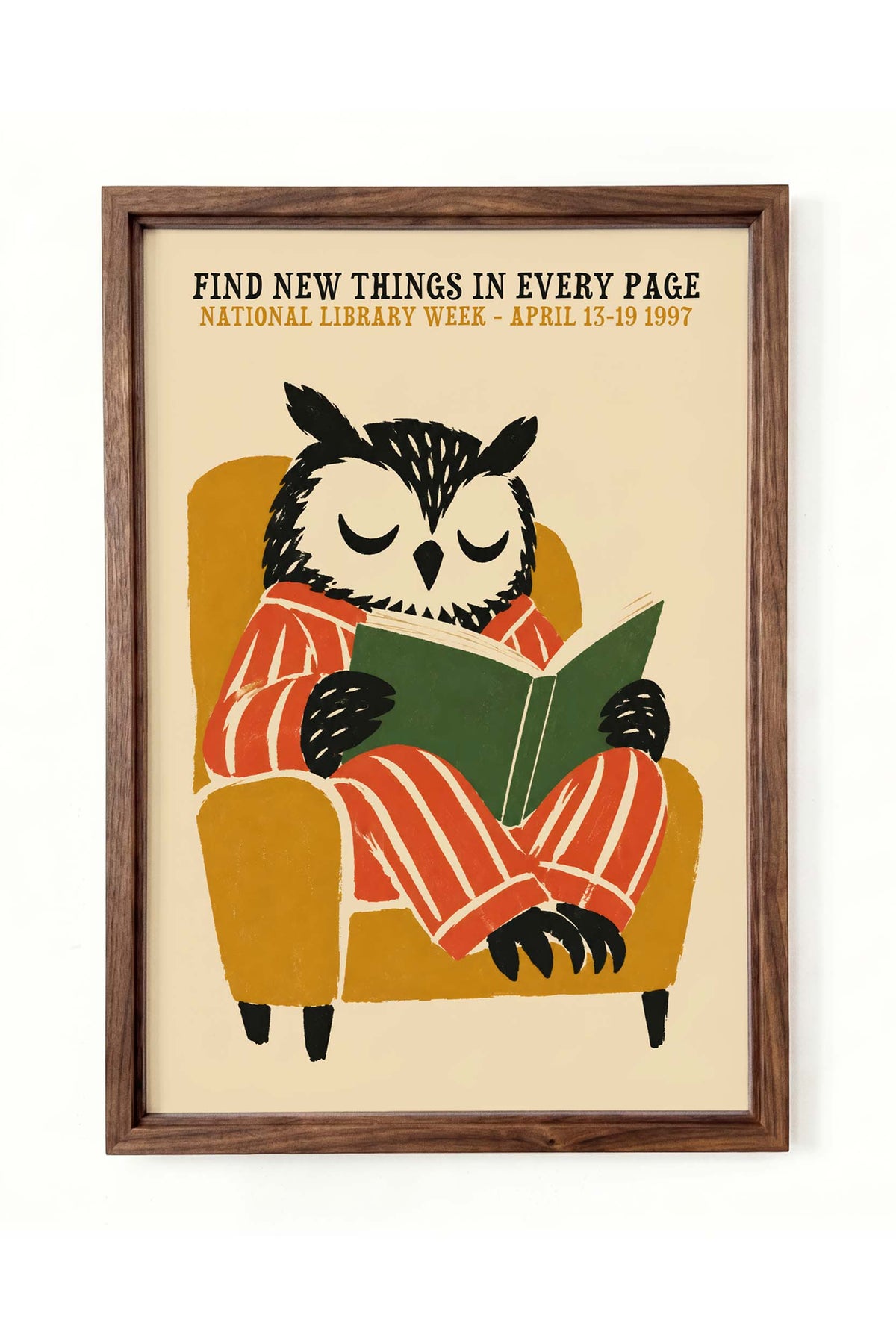 National Library Week Owl Reading Poster