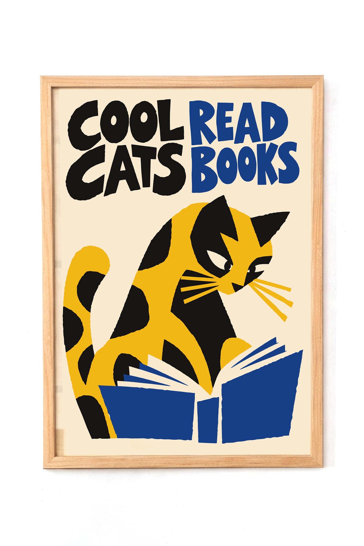 Reading Cat Book Lover Wall Art