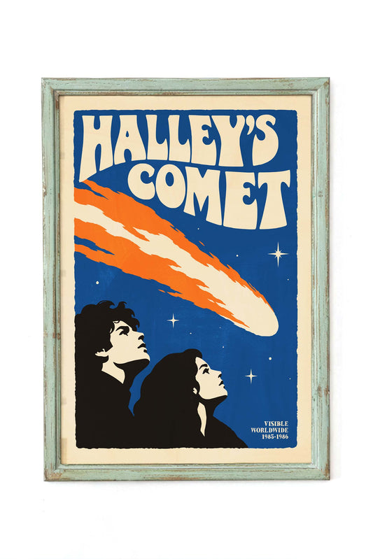 Halley's Comet Vintage Space Poster
