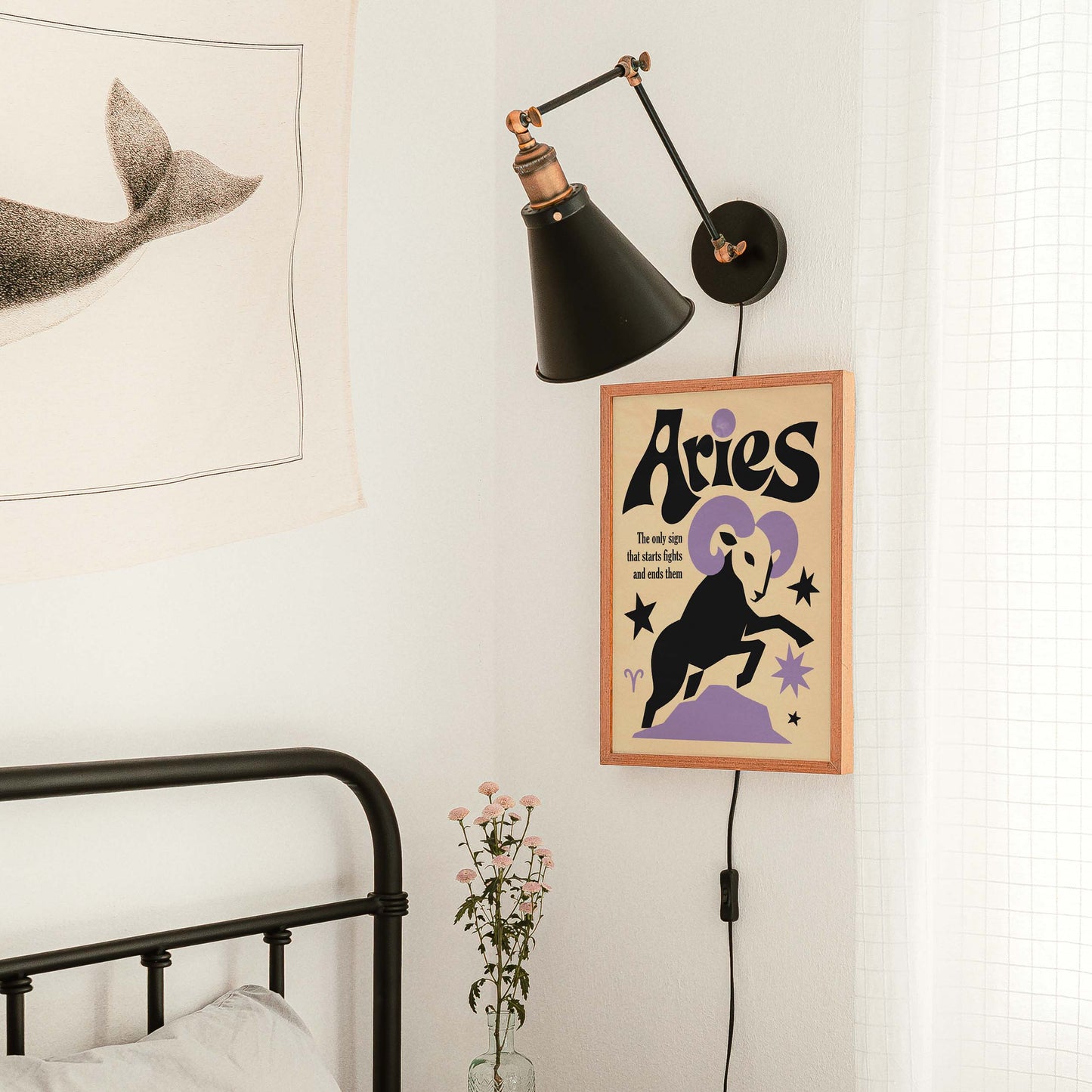 Aries Zodiac Wall Print Bedroom