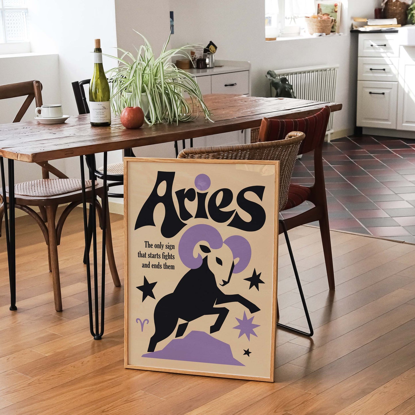 Aries Zodiac Wall Print Bedroom