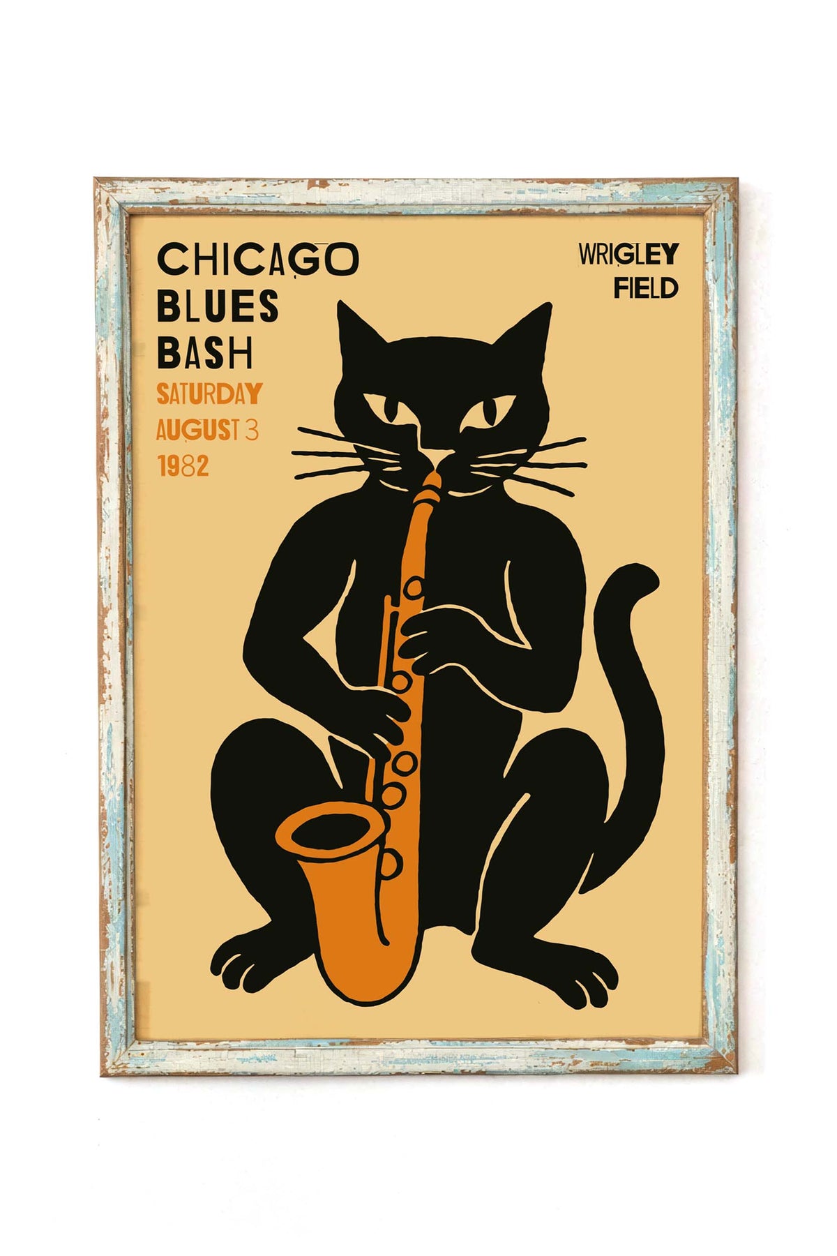 Chicago Blues Cat Saxophone Poster