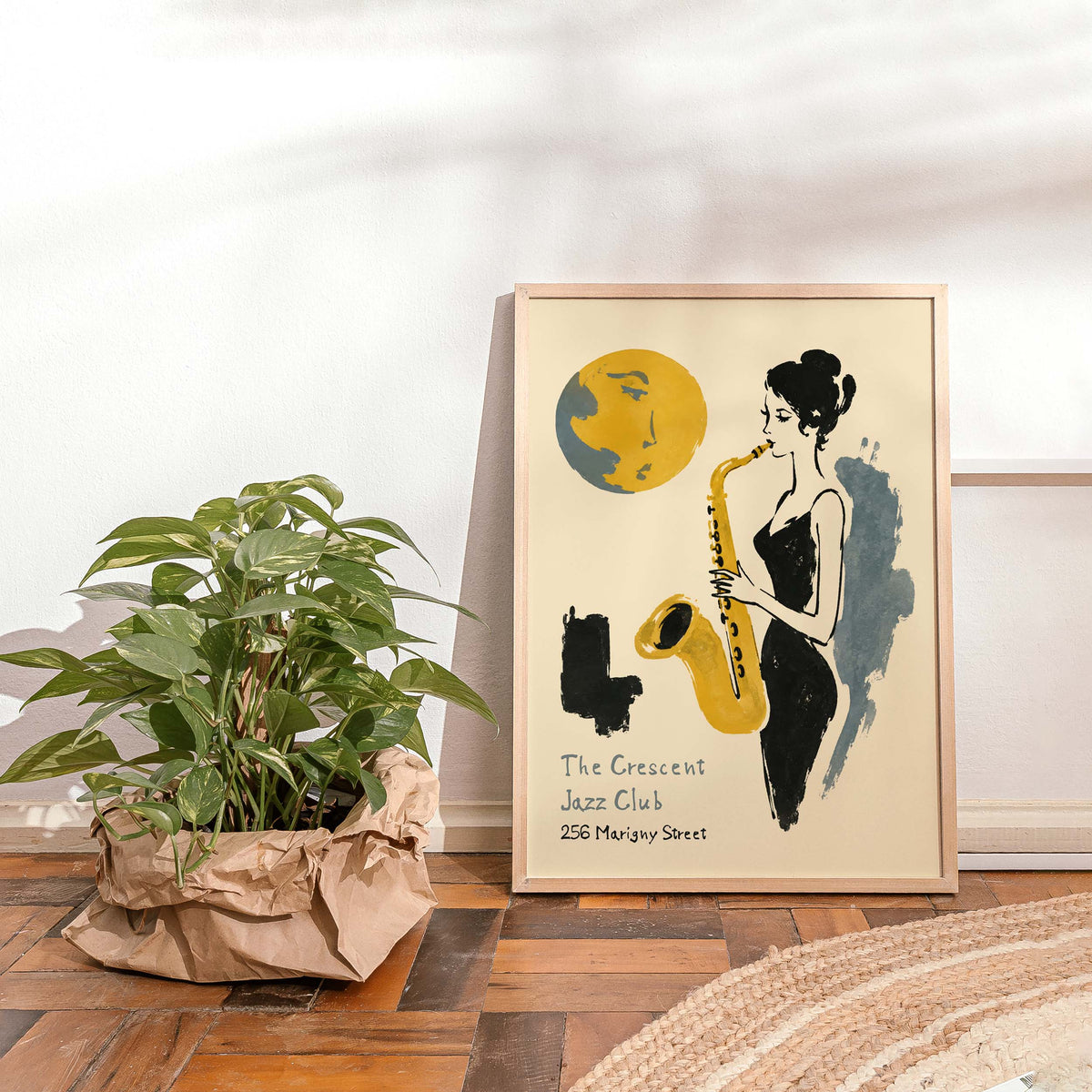 Jazz Saxophone Woman Wall Art