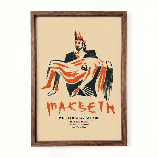 Plakat teatralny „Makbet” Szekspira – studium