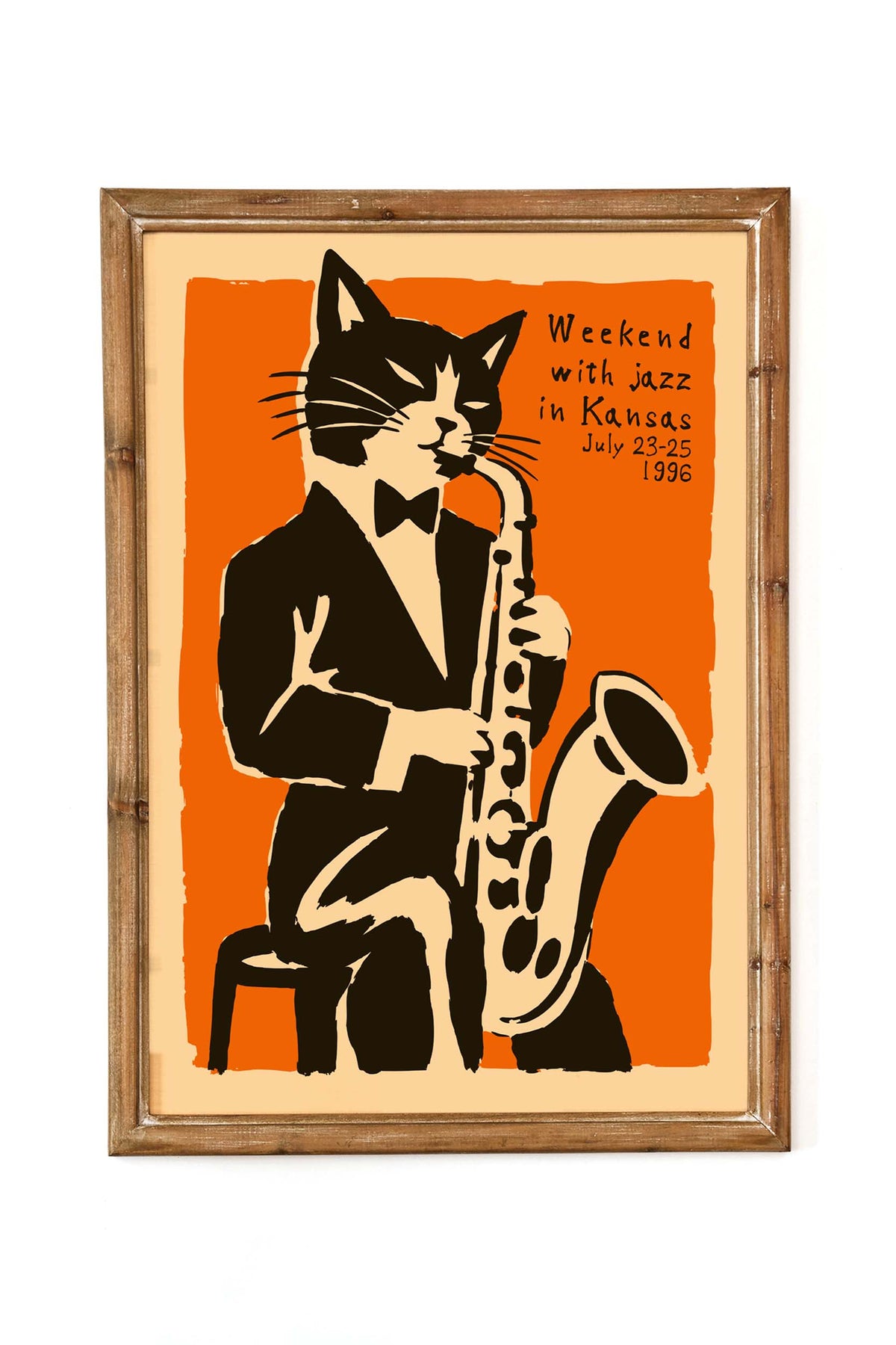 Jazz Cat Saxophone Wall Art