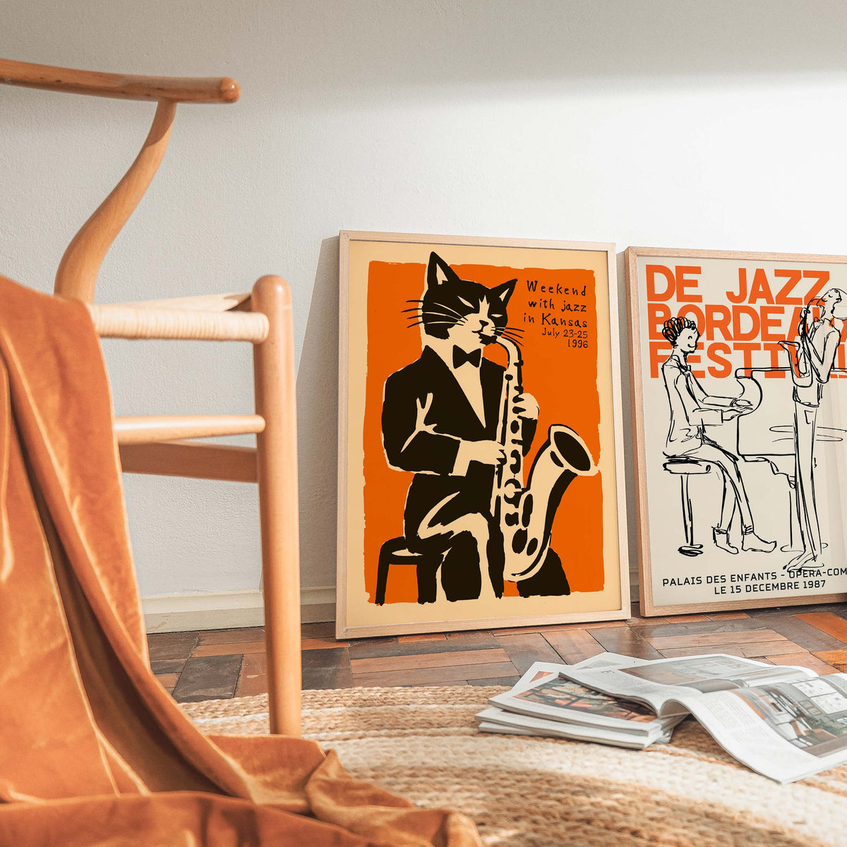 Jazz Cat Saxophone Wall Art