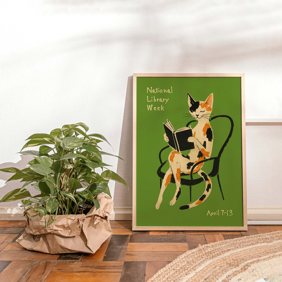 National Library Week Cat Print