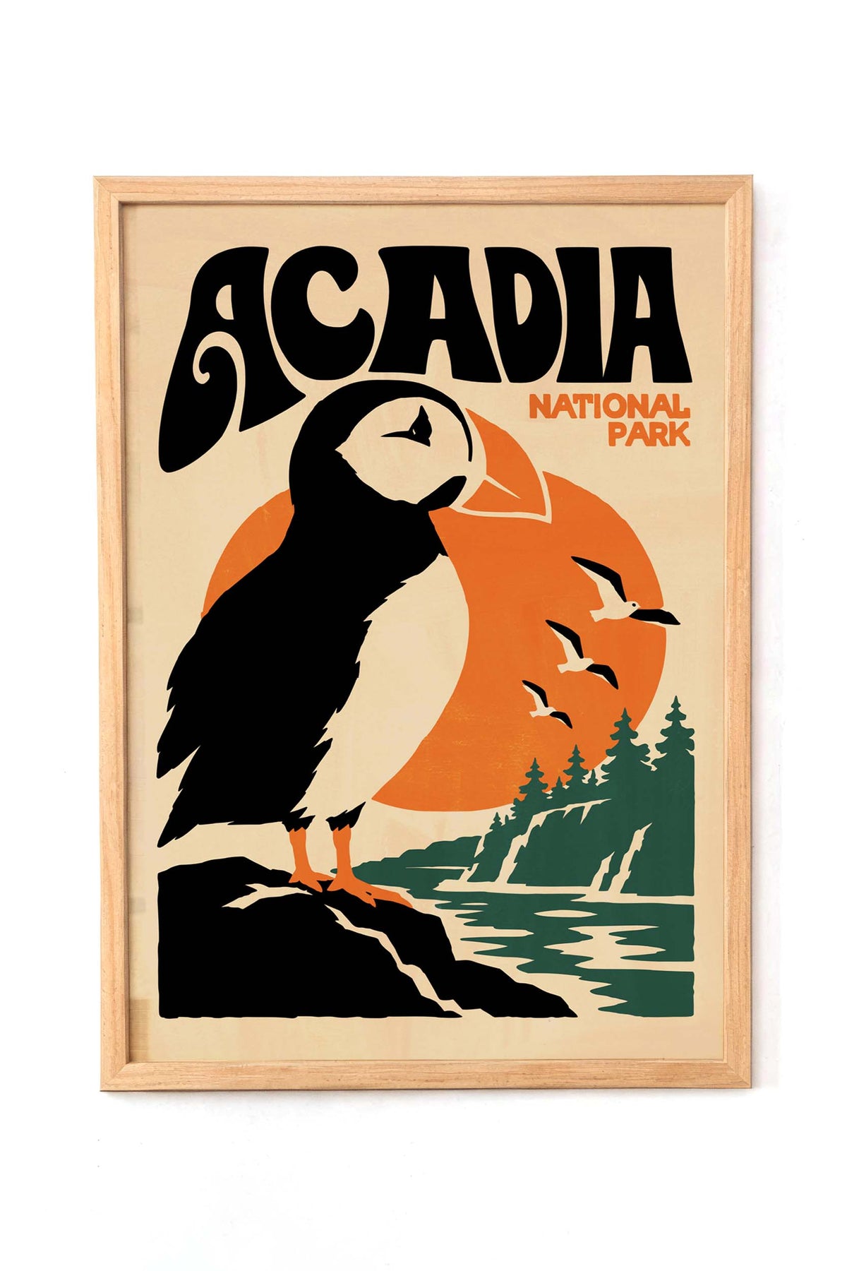 Acadia National Park Puffin Coastal Wall Art Print