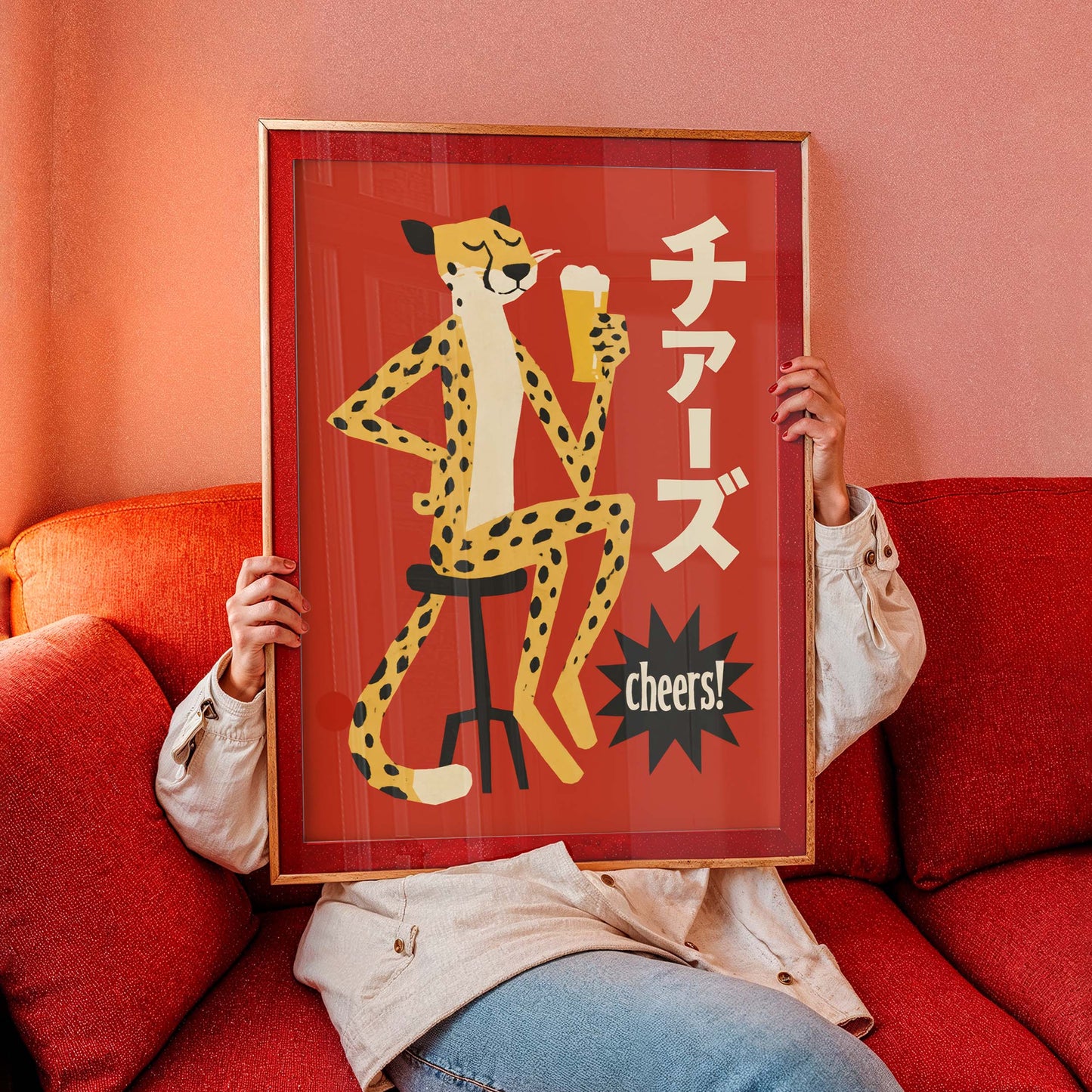 Cheetah Pair Wildlife Poster Print