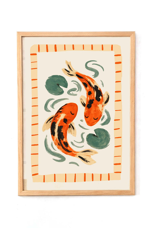 Koi Fish Japanese Wall Art Print