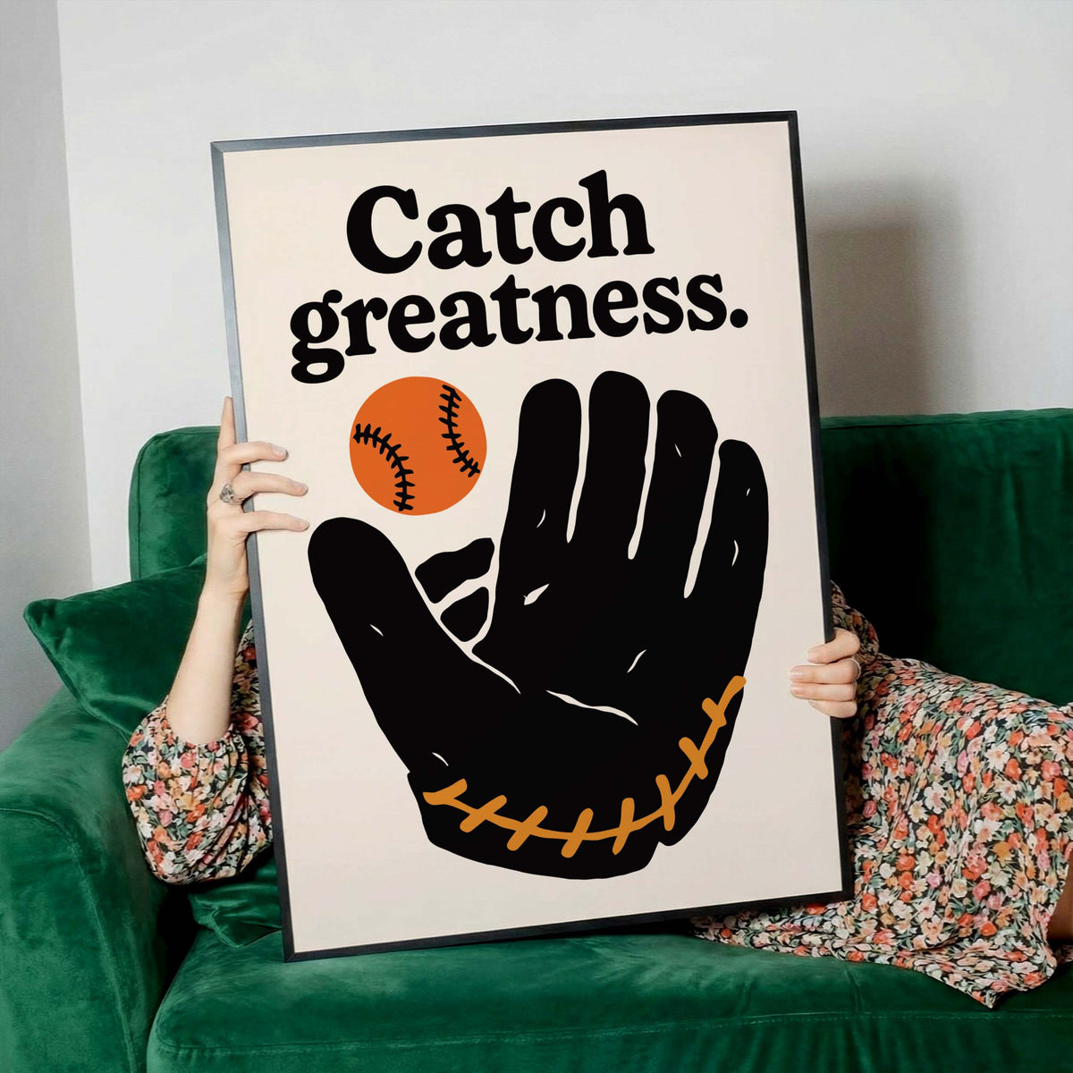 Baseball Glove Vintage Sports Poster Wall Art