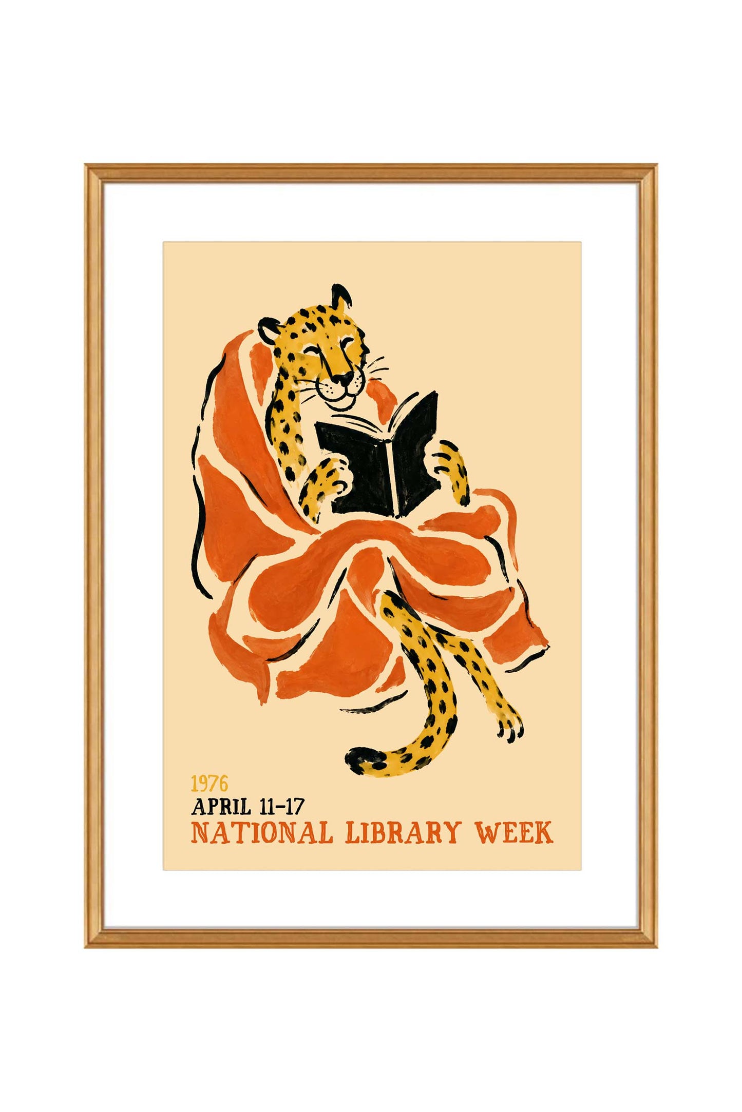 National Library Week Leopard Poster