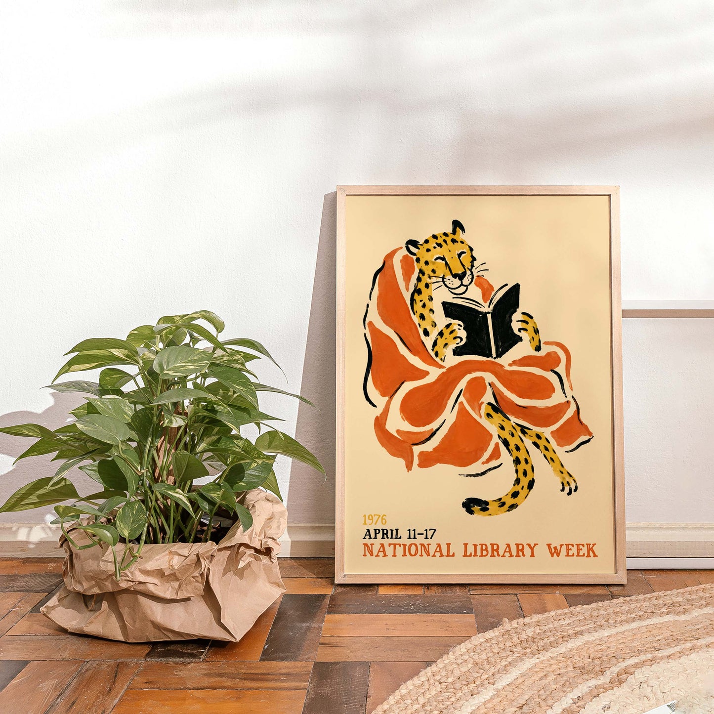 National Library Week Leopard Poster
