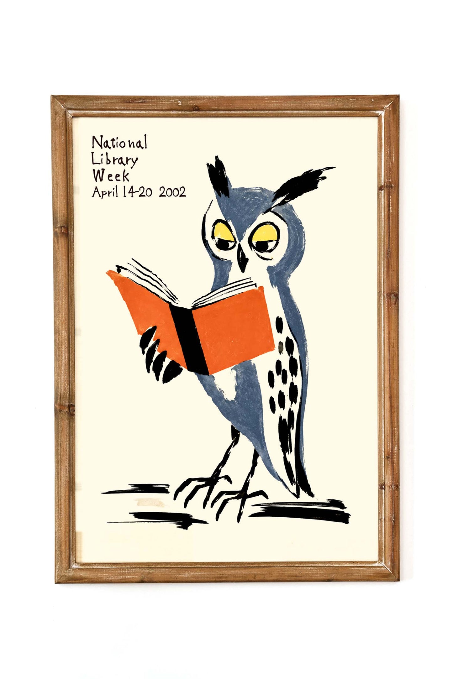 National Library Owl Book Print