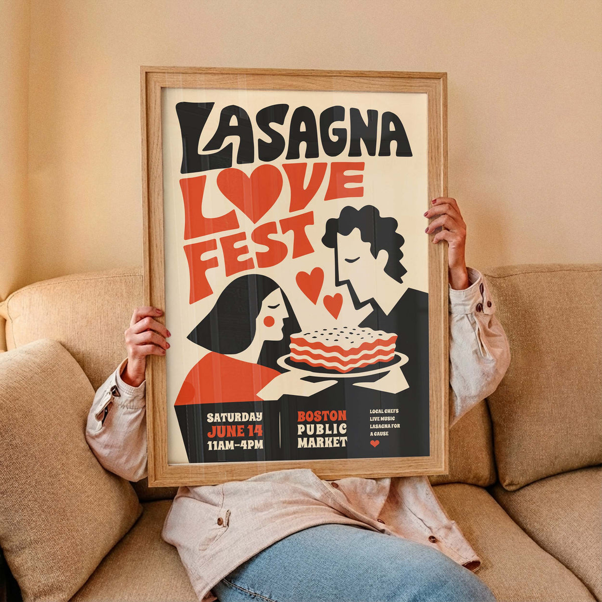 Lasagna Love Boston Poster