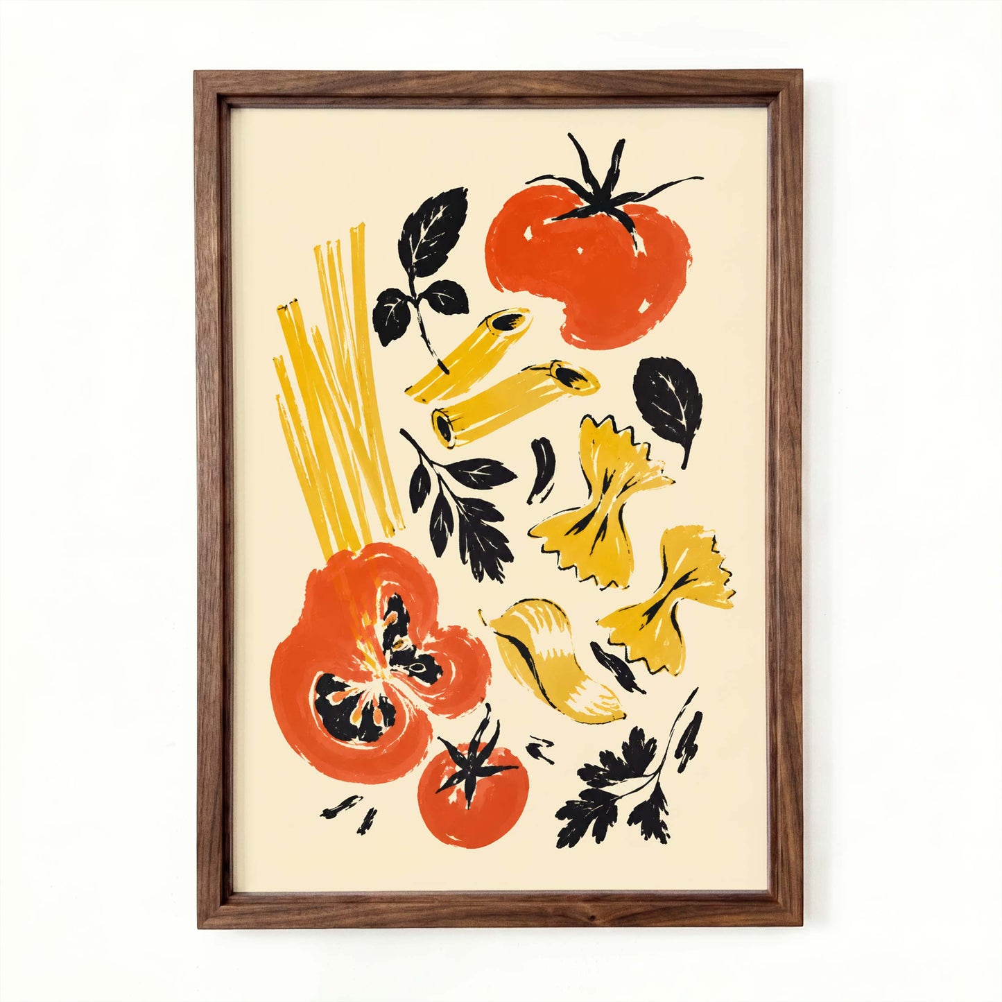 Pasta Ingredients Kitchen Poster Print