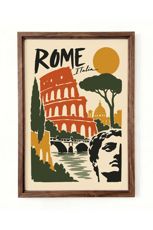 Rome Colosseum Travel Poster Print
