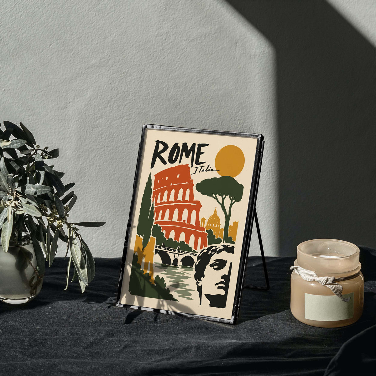 Rome Colosseum Travel Poster Print